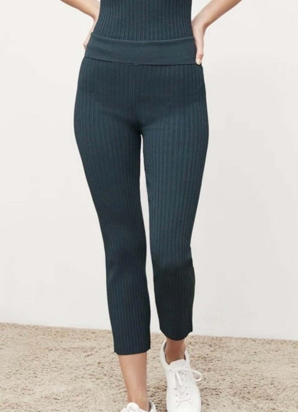M.M. LaFleur Finley Stretch Pant Size XS Deep Sea Ribbed Knit